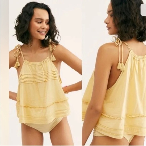 Intimately Free People Trust Me Bodysuit Tank in Yellow - Picture 1 of 11